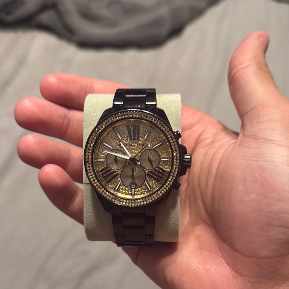 Michael Kors Gold and Black Chronograph Watch